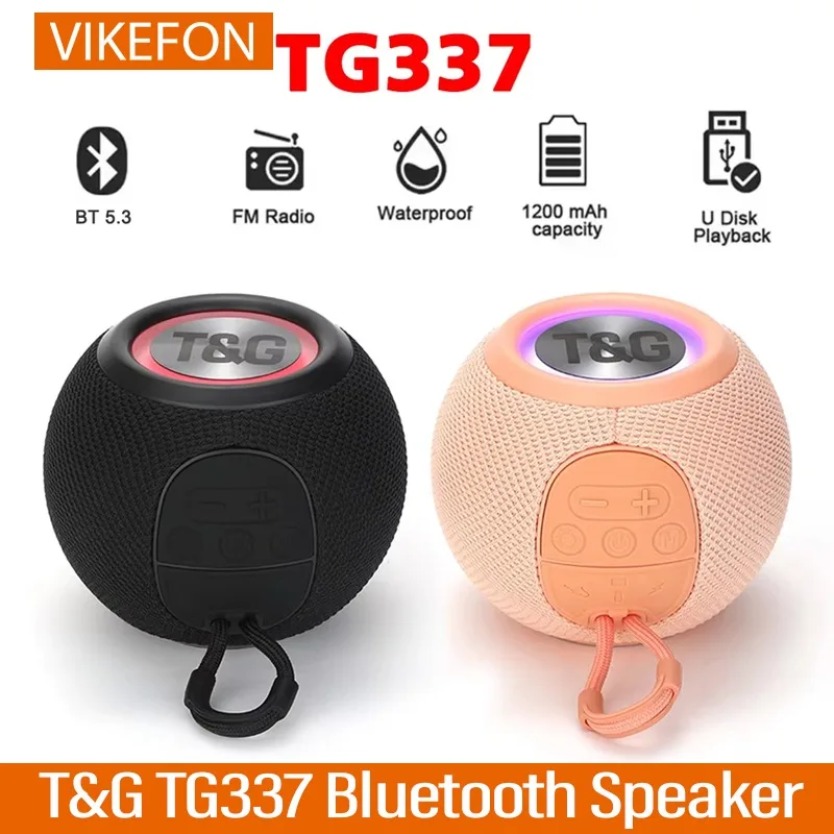 Portable Bluetooth Speaker Waterproof Ipx7 - ลำโพงบลูทูธ TG337 TWS พร้อมเสียงเบสหนักแน่น กันน้ำระดับ IPX7