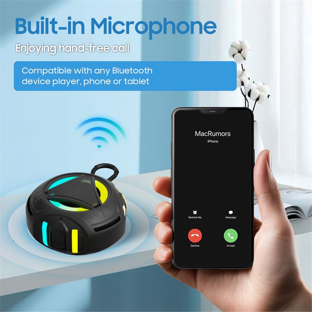 ลำโพงบลูทูธขนาดเล็กสำหรับอาบน้ - Portable Bluetooth Speaker Waterproof Ipx7 บทวิจารณ์และราคา
